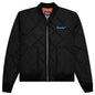 Quilted Patch Bomber Jacket - Black
