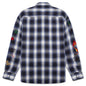 Awake Ombre Plaid Camp Flannel Shirt - Blue