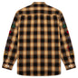 Awake Ombre Plaid Camp Flannel Shirt - Tan