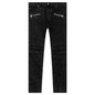 Double Stonewash Ribbed Slim Jeans - Noir Delave