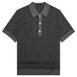 Monogram Wool & Linin Polo - Noir/Gris Fonce