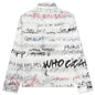 Oversize Graffiti Denim Jacket - Blanc