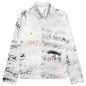 Oversize Graffiti Denim Jacket - Blanc