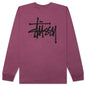 Basic Stussy L/S Tee - Berry