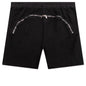 Butt Zipp Long Boxer Shorts - Black