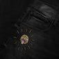 Beaded Sun Wide Jeans - Charcoal Wash