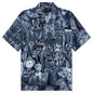 Silk Shirt with Hubert Objects Print - Black/Navy