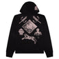 Fleece Zipped Hoodie with Hubert Objects Print- Black