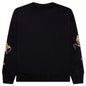 Fleece Sweatshirt with Chandelier and Snake - Black