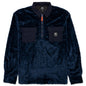 Debossed Paisley Fur Half Zip Shirt - Navy