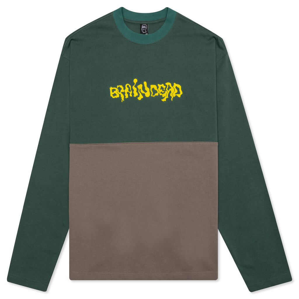 Embroidered L/S Football Shirt - Forest Green