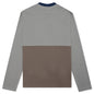 Embroidered L/S Football Shirt - Grey
