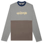 Embroidered L/S Football Shirt - Grey
