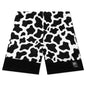 Paneled Cow Dress Short - Black
