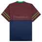 Paneled Football Mesh Shirt - Burgundy