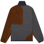 Paneled Sherpa Full Zip Jacket - Brown