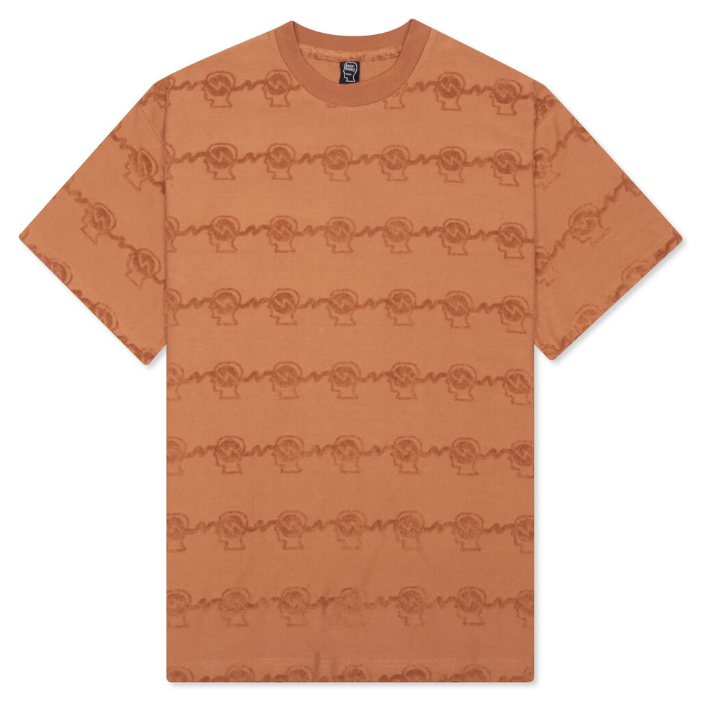 Running Head Textured Stripe S/S Shirt - Terracotta