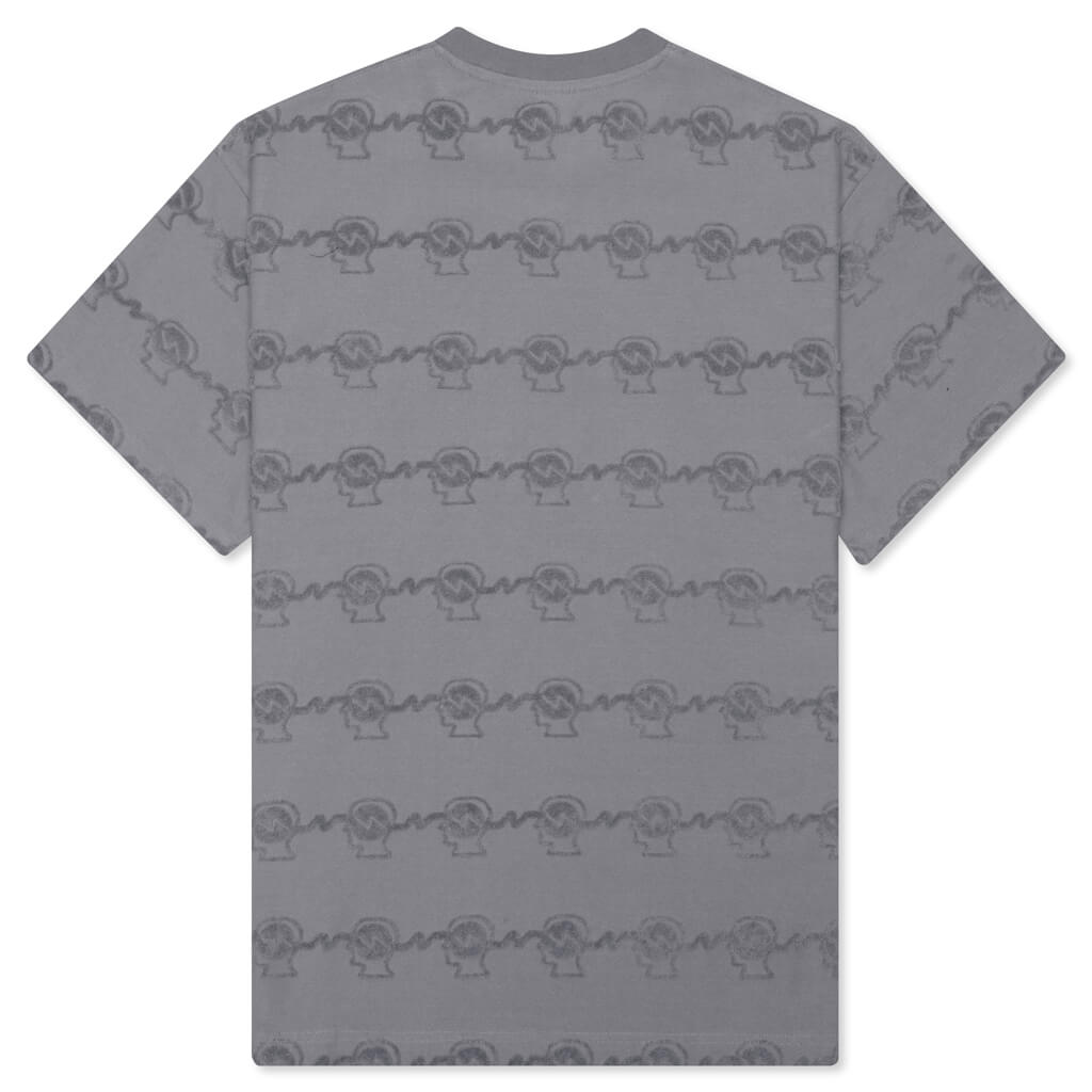 Running Head Textured Stripe S/S Shirt - Washed Blue Grey