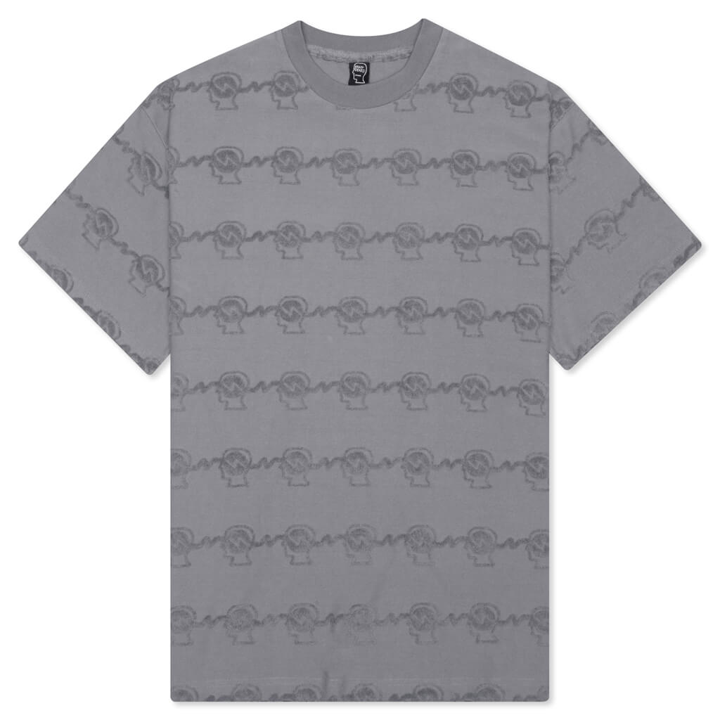 Running Head Textured Stripe S/S Shirt - Washed Blue Grey
