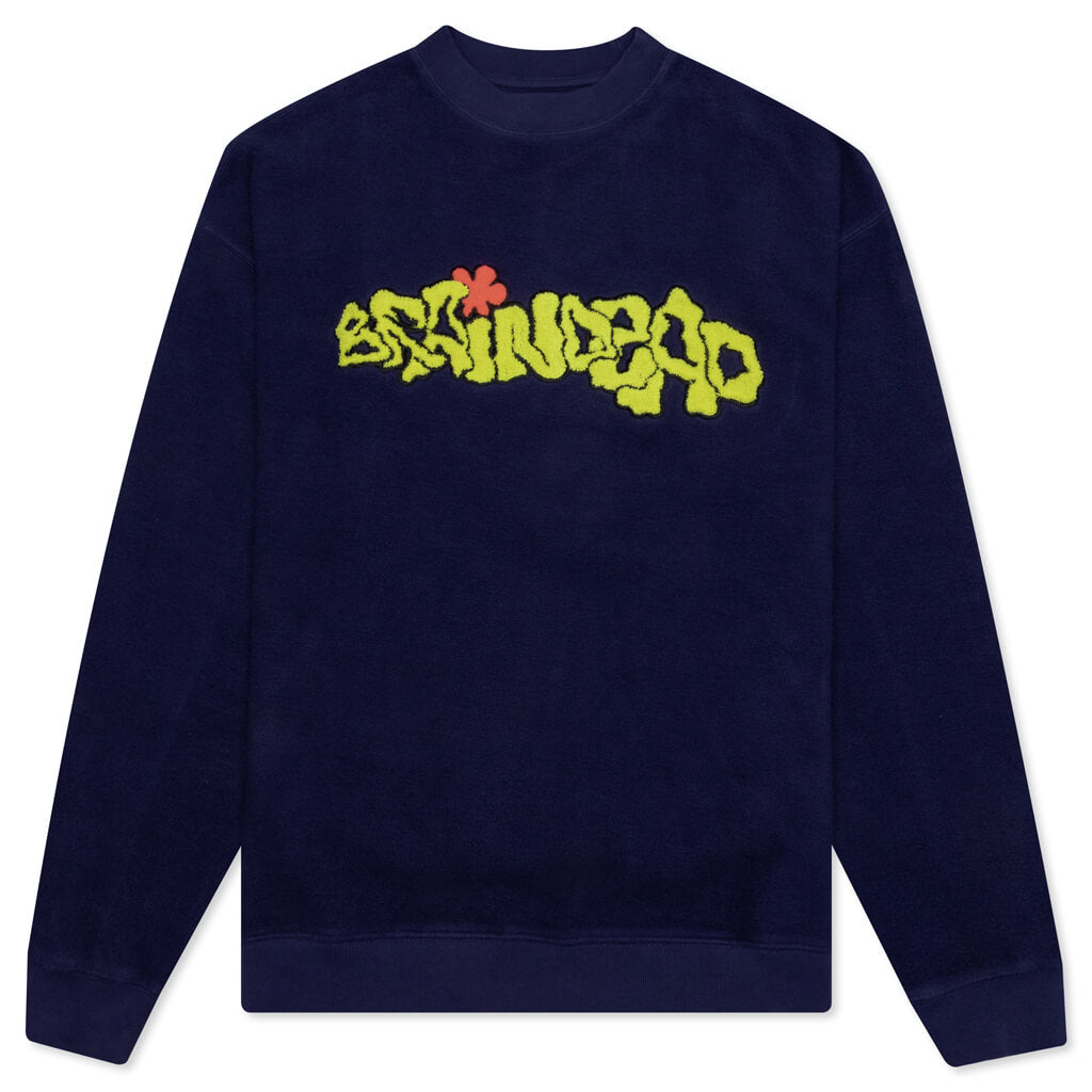 Slime Reverse Fleece Crewneck - Navy