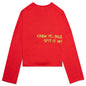 Spit It Oversized Cropped Boxy Sweater - Red