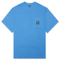Waffle Knit Mockneck S/S Shirt - Blue