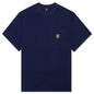 Waffle Knit Mockneck S/S Shirt - Navy