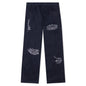 Whips And Chains Wide Leg Pleated Pants - Navy