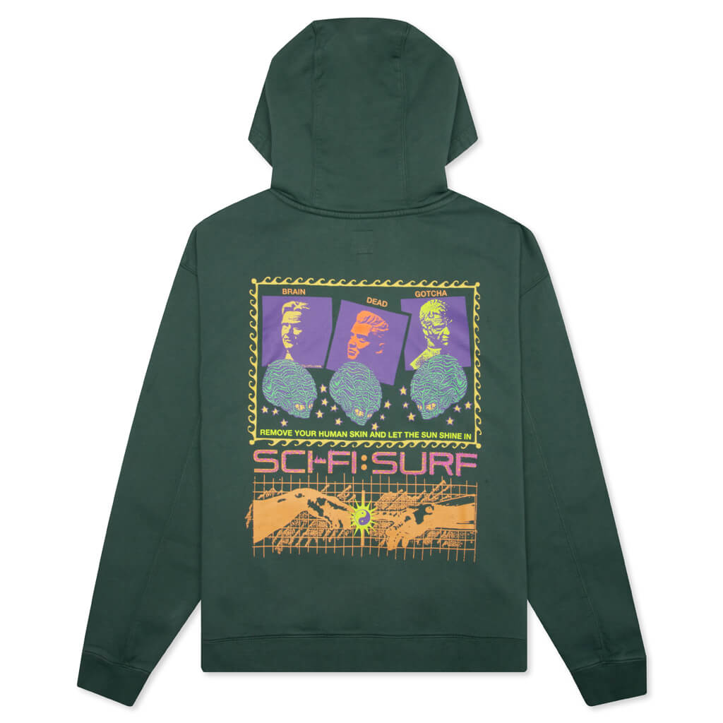 Brain Dead x Gotcha Sci-Fi Surf L/S Hooded Sweatshirt - Green