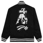 Cloudy Star Varsity Jacket - Black