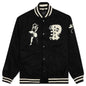 Cloudy Star Varsity Jacket - Black