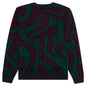 Distorted Waves Knitted Pullover - Pine Green