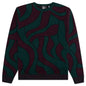 Distorted Waves Knitted Pullover - Pine Green