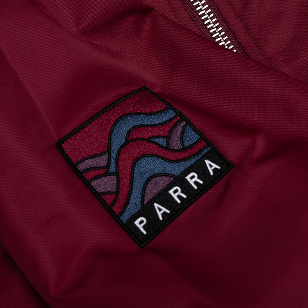 Stacked Pets Varsity Jacket - Deep Red