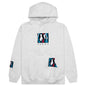 Zebra Striped P Hooded Sweatshirt - Ash Grey