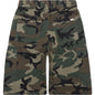 Camo Pleated Cargo Shorts - Camo