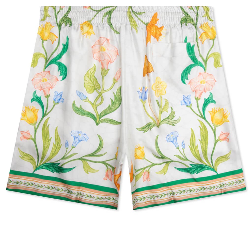 L'Arche Fleurie Silk Twill Shorts - Multi