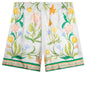 L'Arche Fleurie Silk Twill Shorts - Multi