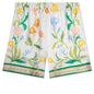 L'Arche Fleurie Silk Twill Shorts - Multi