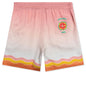 Rainbow Monogram Printed Silk Shorts - White