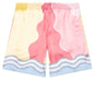 Soleil Levant Silk Shorts w/Drawstrings - Multi