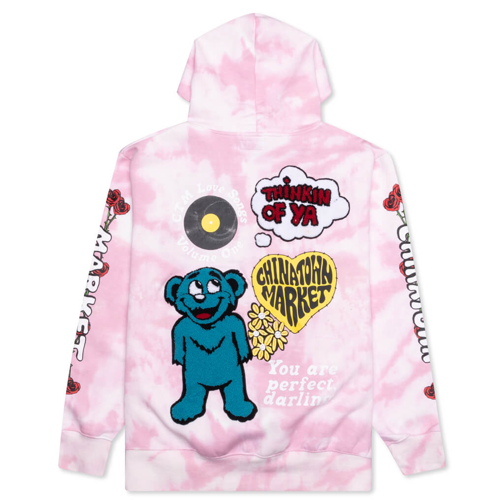 Chinatown Be Mine Hoodie - Pink Tie Dye