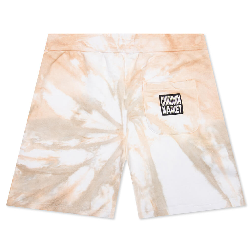 Chinatown Island Arc Sweatshorts - Tan Tie-Dye