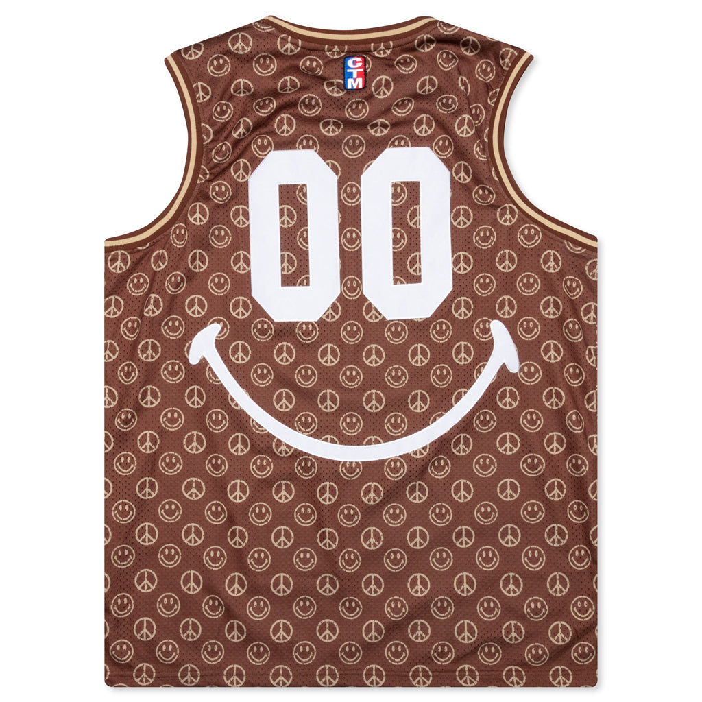 Chinatown Smiley Cabana Basketball Jersey - Brown
