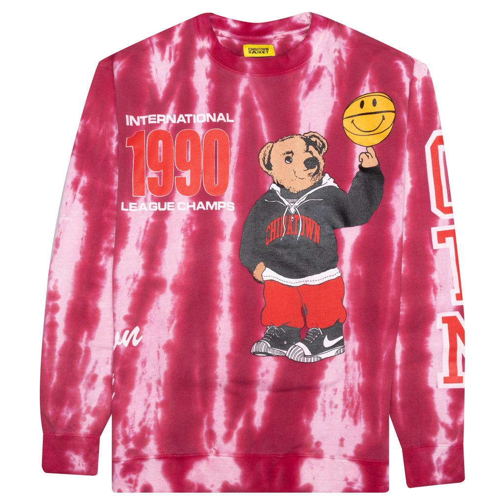 Chinatown Smiley Champion Varsity Bear Crewneck - Red