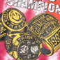 Chinatown Smiley Champions 3 Rings Tie-Dye Crewneck - Red
