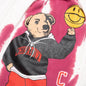 Chinatown Smiley Champions Varsity Bear Sweatshorts - Red