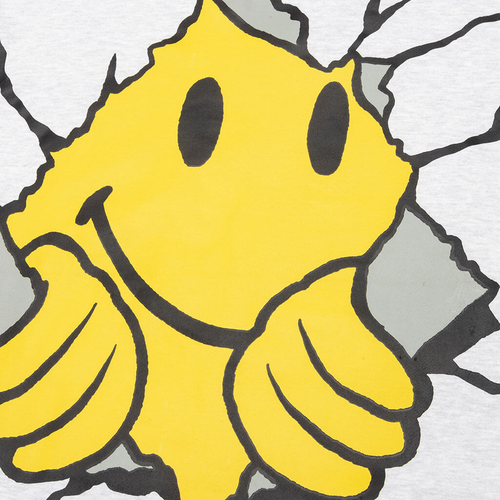 Chinatown Smiley Dry Wall Breaker Crewneck - Ash Grey