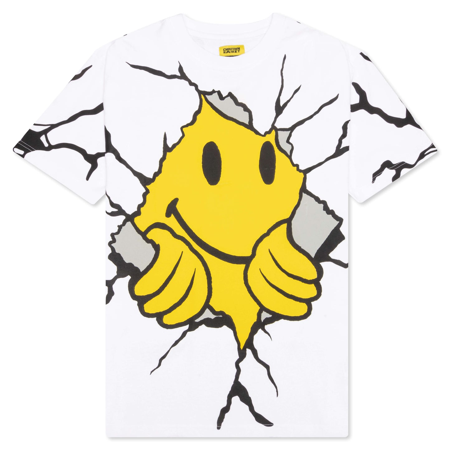 Chinatown Smiley Dry Wall Breaker Tee - White