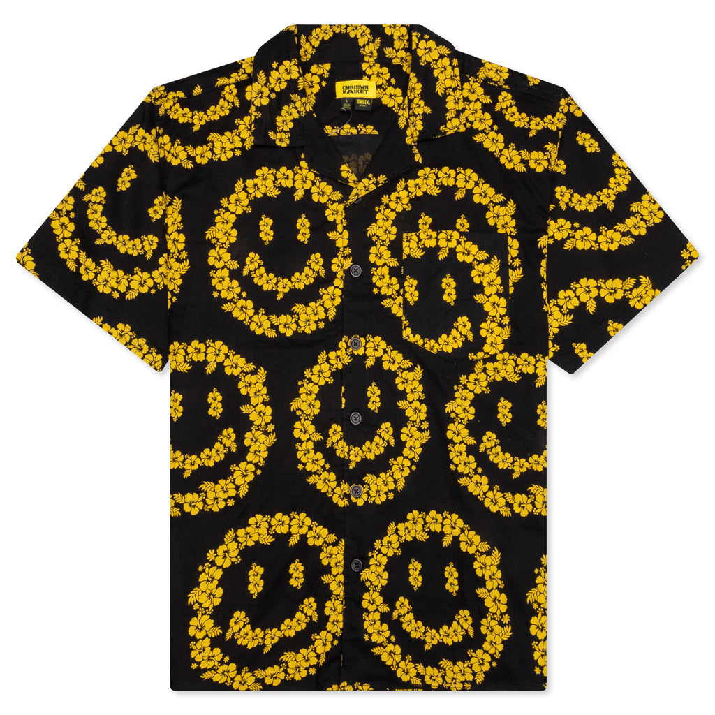 Chinatown Smiley Floral Shirt - Black